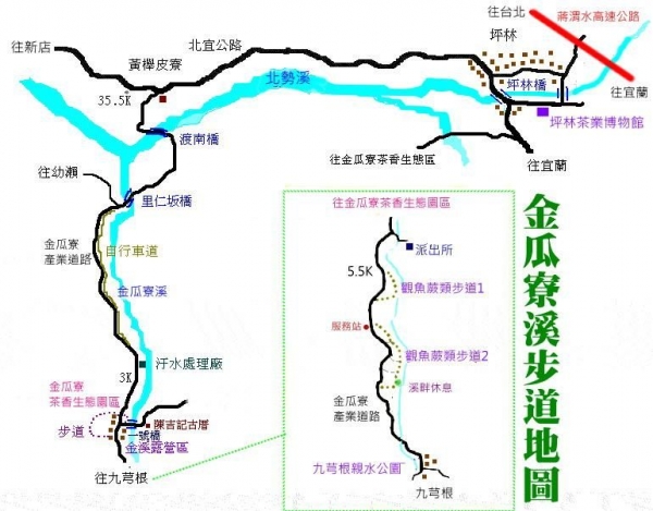 金瓜寮魚蕨步道路線圖