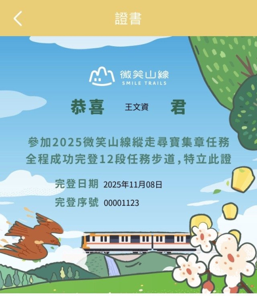 2025.11.8我完成微笑山線縱走