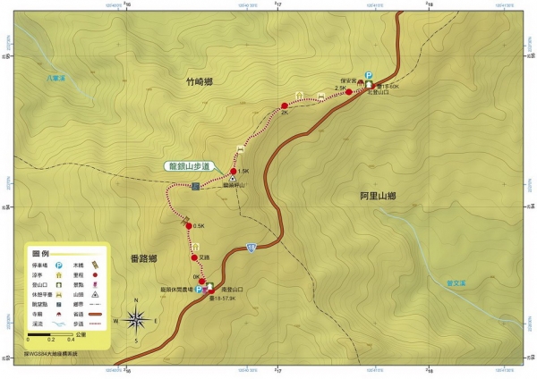 龍銀山步道路線圖