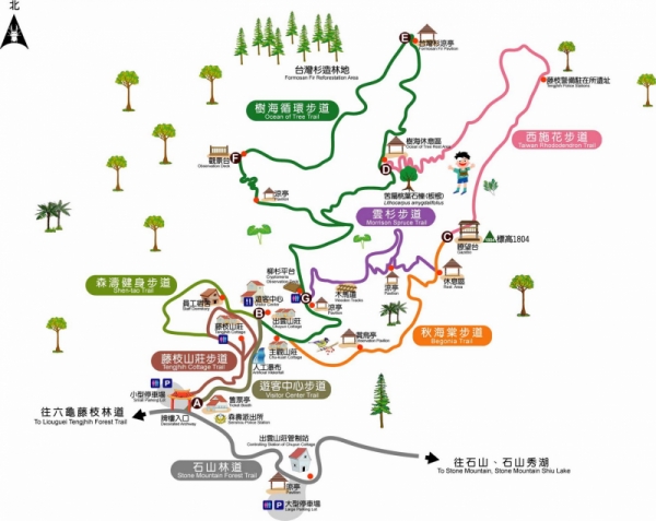 東藤枝山步道路線圖