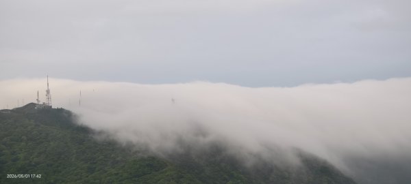 #大屯山 #雲瀑（過山雲）#夕陽 #月圓 #霧虹 5/1&63044799