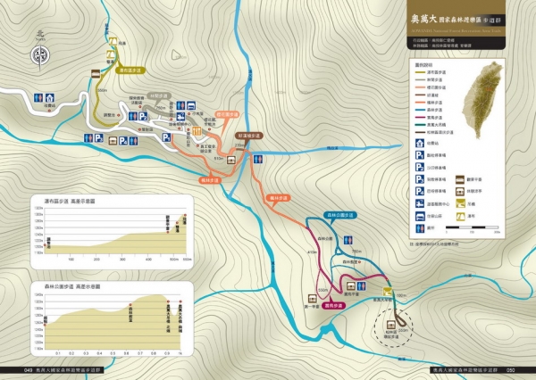 奧萬大國家森林遊樂區步道群路線圖