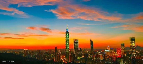 #虎山 #夕陽 #火燒雲 #夜景 #101大樓 10/17 & 192917128