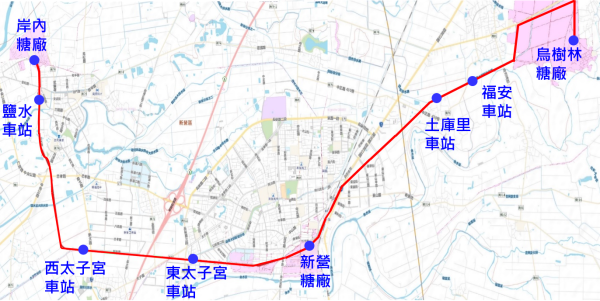 糖鐵國家綠道：臺南段路線圖