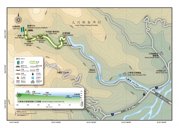 九寮溪自然步道路線圖