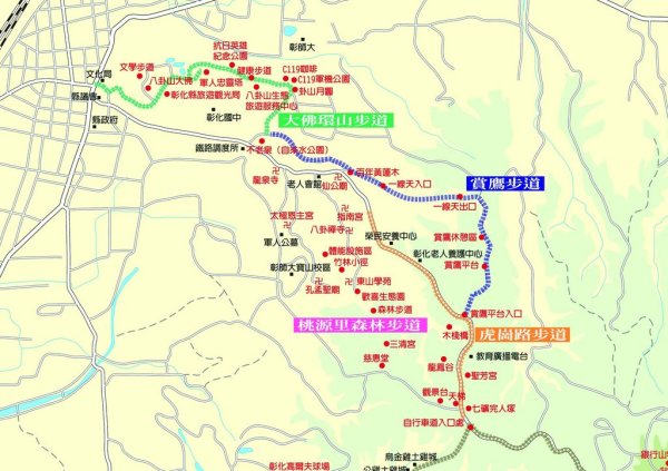 轆山坑步道(賞鷹步道)路線圖