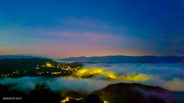 石碇趴趴走追雲趣 - 夜景 #琉璃光雲海流瀑 & 曙光火燒雲 & 藍天 #雲海流瀑 7/1&102539230