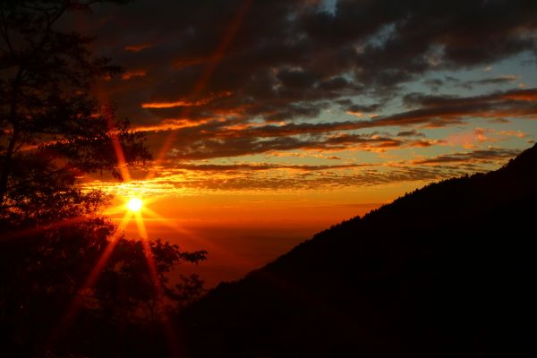 大雪山林道上的落日夕陽217869