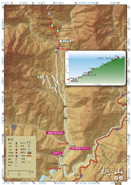 桃山瀑布步道路線圖