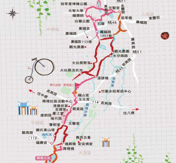 茄苳霄裡陽光鐵馬道路線圖