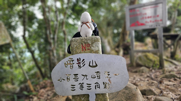 【山形暗影綽綽，我們步履不停，只為那枚海拔千尺下的獨特三角點。】暗影山的黑影、酒桶山的曲線、黑山的神秘——光影下的多重面貌全是你。#解鎖第56座小百岳 #編號044暗影山