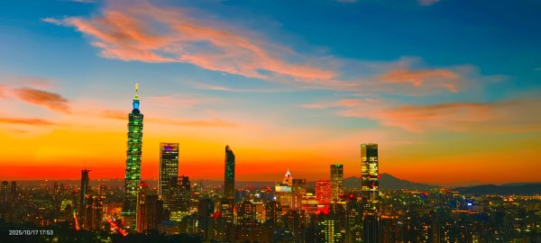 #虎山 #夕陽 #火燒雲 #夜景 #101大樓 10/17 & 192917130