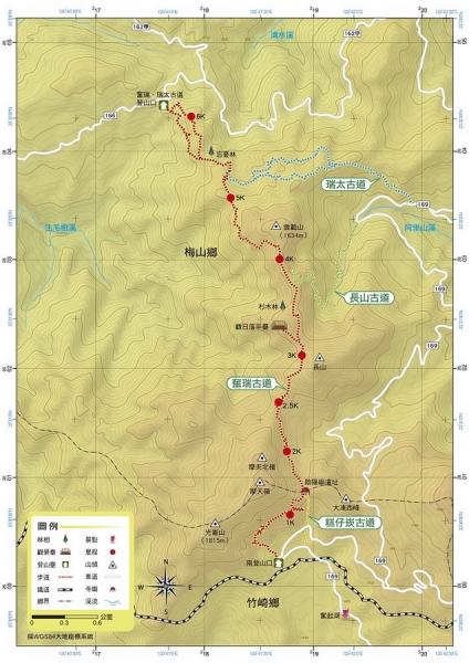 奮瑞古道路線圖