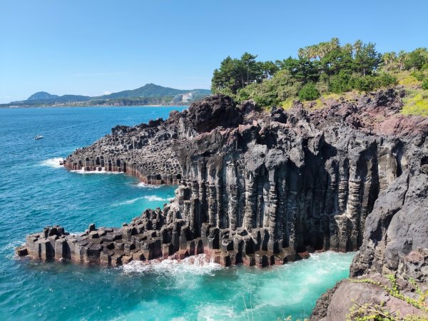 韓國濟州島：柱狀節理带