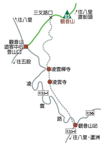 硬漢嶺步道(觀音山)路線圖