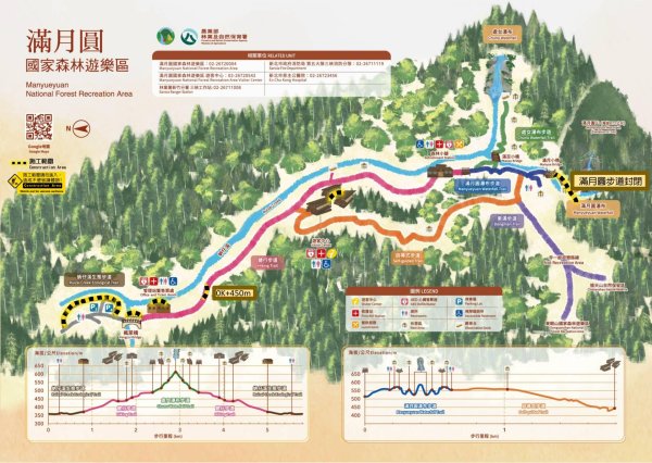 滿月圓國家森林遊樂區步道群路線圖