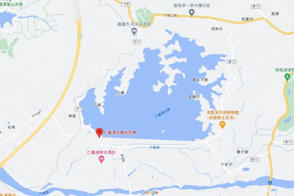 仁義潭水庫堤防步道路線圖