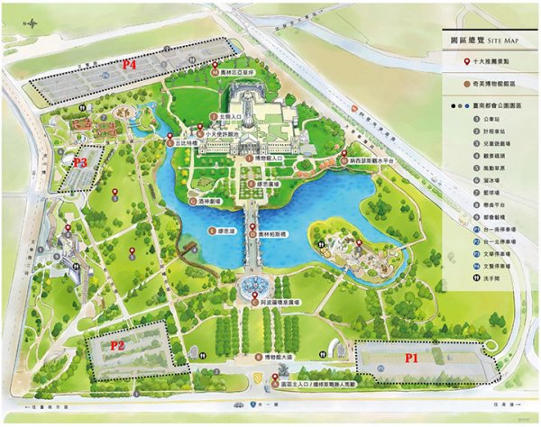 臺南都會公園(奇美博物館)路線圖