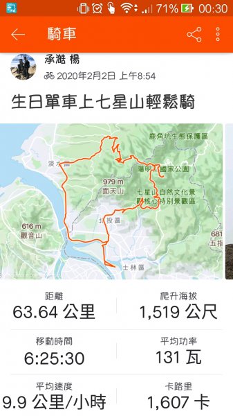 生日扛單車上七星山輕鬆行826280