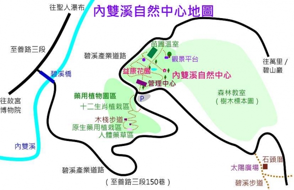 內雙溪自然中心步道(台北小溪頭)路線圖
