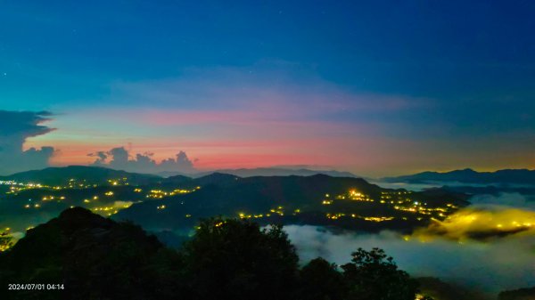 石碇趴趴走追雲趣 - 夜景 #琉璃光雲海流瀑 & 曙光火燒雲 & 藍天 #雲海流瀑 7/1&102539234