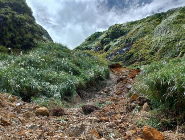 【新聞】小油坑七星山主峰步道嚴重坍方，請暫勿通行。