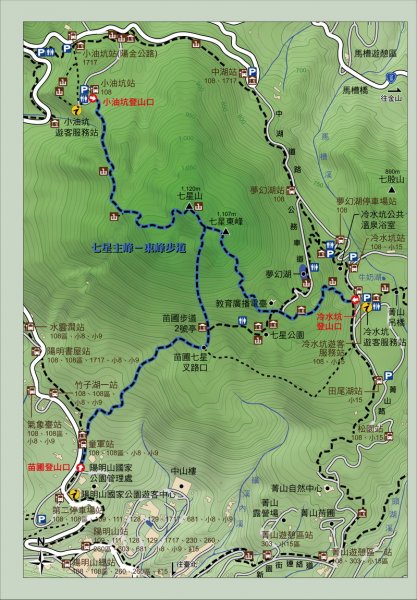 七星主峰–東峰步道(3登山口)路線圖