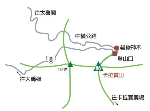 卡拉寶山步道路線圖