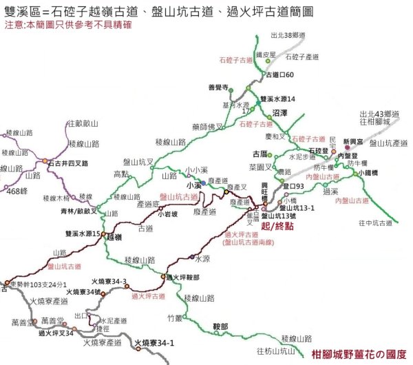 雙溪區內盤山坑古道+石硿子越嶺古道+盤山坑古道+過火坪古道O型2914346
