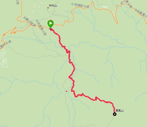 2021-03-28屏風山單攻，111.2K最新登山口去與回1337775