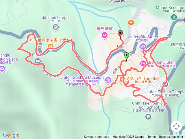 2025-04-28 九份明聖宮遶境─台陽停車場→九份老街→昇平戲院→阿柑姨芋圓→聖明宮→聖明宮牌樓→山景觀景台→頌德公園→明聖宮