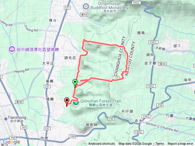 田中大小劍內樹尾山中央嶺步道