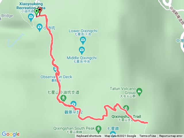 小油坑登山口往七星山主峰-東峰，返回小油坑