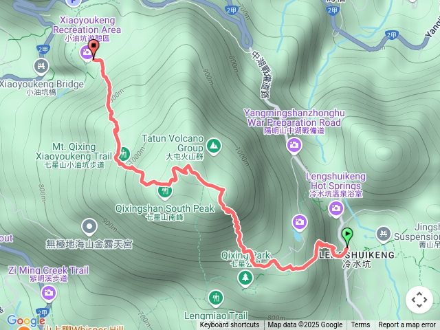 七星山主峰、東峰(冷水坑上、小油坑下)