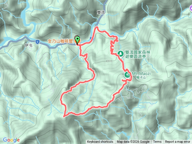 女乃山走帽子山下雙流O型縱走預覽圖