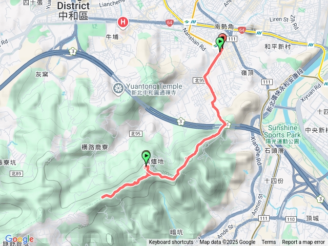 南勢角-烘爐地-石觀音廟來回夜爬