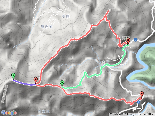 2021.1.16北橫之星登彩虹瀑布上拉號山~嘎色鬧山~ 榮華山~出桃園客運龍華分班站