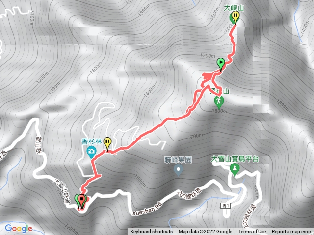 鳶嘴西上大棟山長壽山