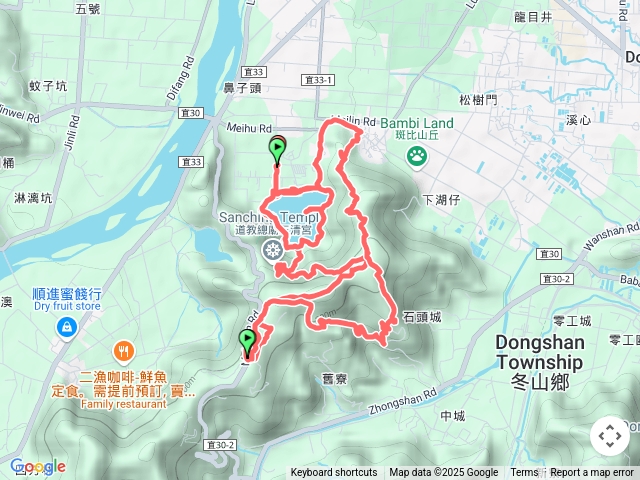 梅花湖-三清宮-大陂丘山-香格里拉農場-中山亭-茅埔圍山(2025-6-7)