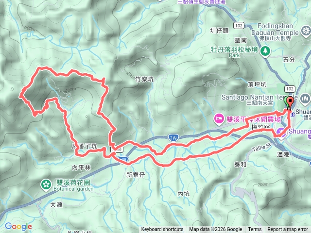 雙溪火車站→艋舺崙古道→新路尾山→大平林山→雙溪火車站