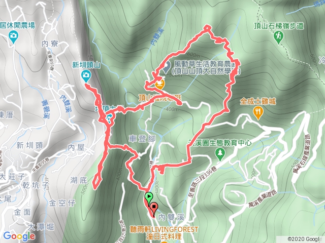 頂山南峰>瑪蕃山>新圳頭山>鵝尾山O形4連峰 ##溪和宮起完登