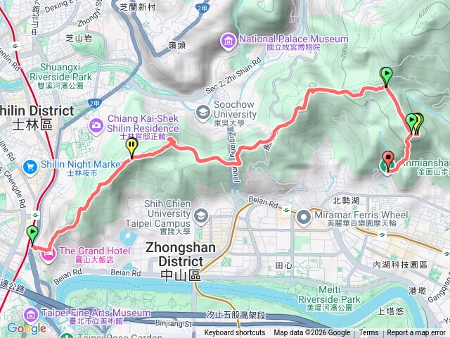 劍潭金面山縱走預覽圖