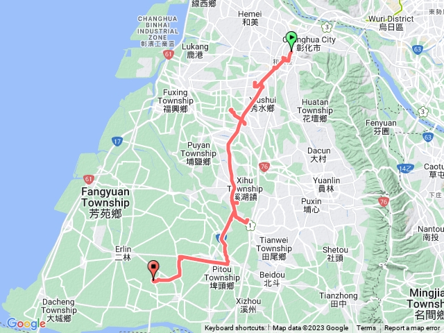 🔺彰化/秀水：山寮、馬鳴山➡️福興：新溝、外埔➡️溪湖：阿媽厝、西勢厝➡️永靖：山子腳➡️埤頭：埤頭➡️二林：橋子頭、舟子