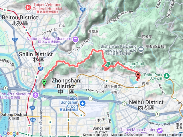 金面山步道，北安圓山出發，結束於，碧湖公園預覽圖