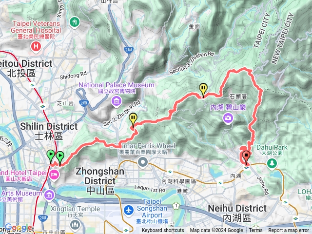 劍潭捷運站_劍潭山_文間山_大崙尾山_大崙頭山_碧山_白石湖山_開眼山_龍船岩山_內湖捷運站預覽圖