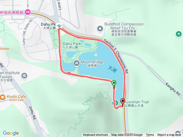 大湖公園夜跑🏃兩圈