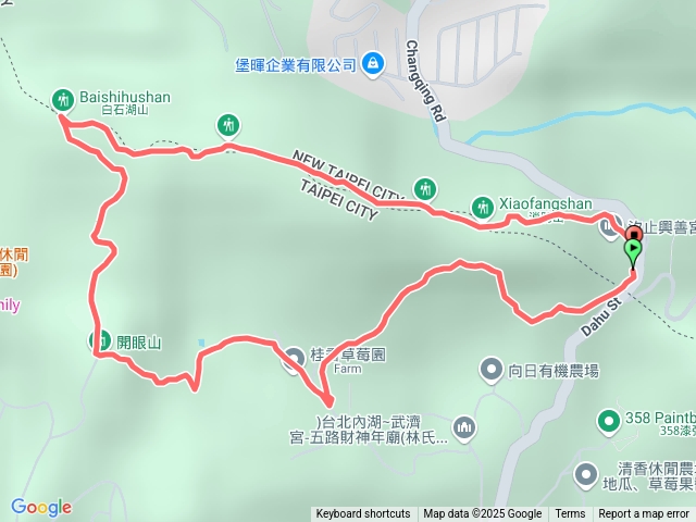 20250731內湖-興善宮-大丘田保甲路-大丘田石洞-開眼山-白石湖山-白石湖山東峰-大丘田山-消防山-興善宮