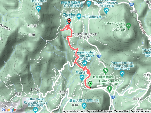 陽明山公車總站-小隱潭-花鐘-青春嶺步道-大屯瀑布-玉瀧谷-湖田國小步道-猴崁水圳步道-竹子湖大梯田(2022-4-4)