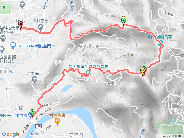  三汀山 一江橋 二號步道 430高地 坪林國小站牌