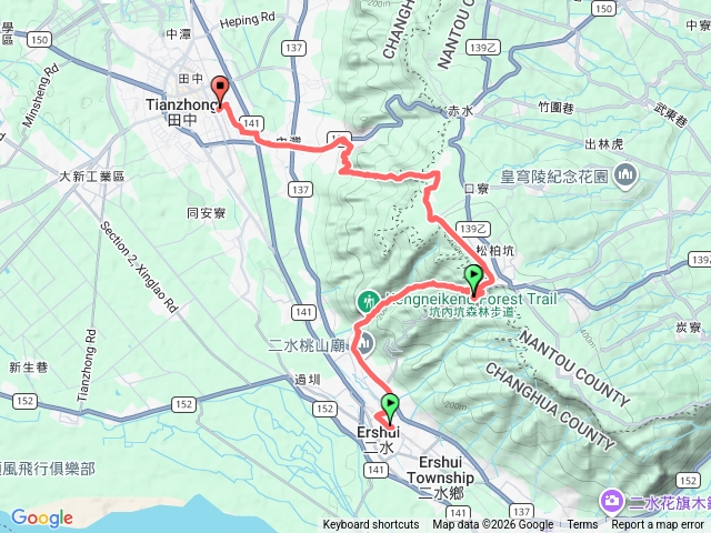 二水車站至田中車站徒步（經八卦山脈）預覽圖